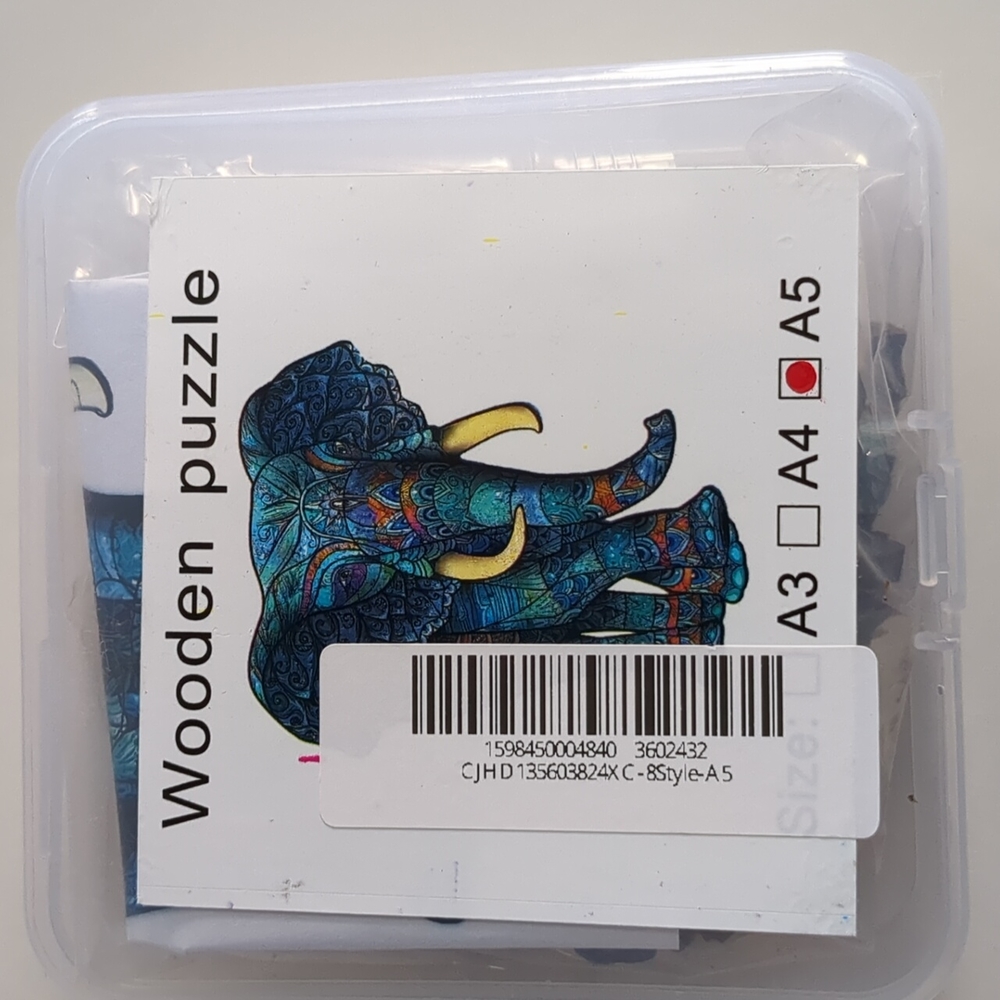 Wooden elephant puzzle
